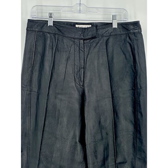 Bagatelle Womens Streetwear Black Leather Flat Front Tapered Leg Chino Pants 14 - Picture 3 of 14